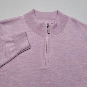 Artefact Mens Purple Heather 100% Merino Wool Quarter Zip Sweater L MGS10020